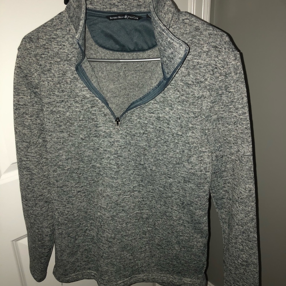 Grey Polo 1/4 Zip Sweater